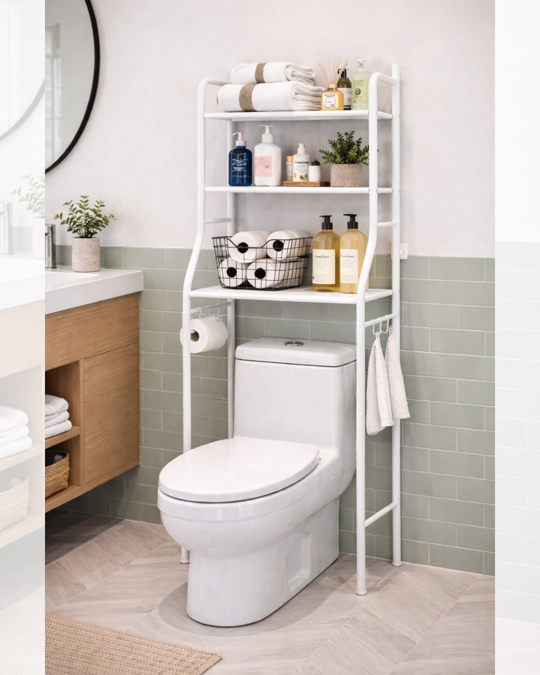 Estante Organizador de Baño sobre Inodoro | 3 Niveles | Metal Resistente | Fácil Monta